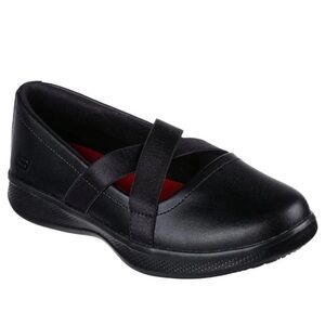 Skechers Leather Work Relaxed Fit Sunrosa Evit Slip Resistant Mary‎ Jane Black 7